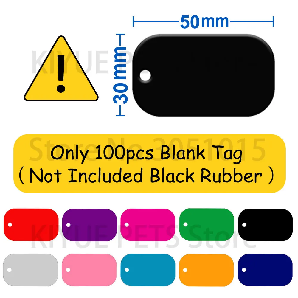 Wholesale 100 Pcs Man Military ID Tag Personalized Dog ID Tag Customized Custom Engraved Cat Pet Name Phone Aluminum