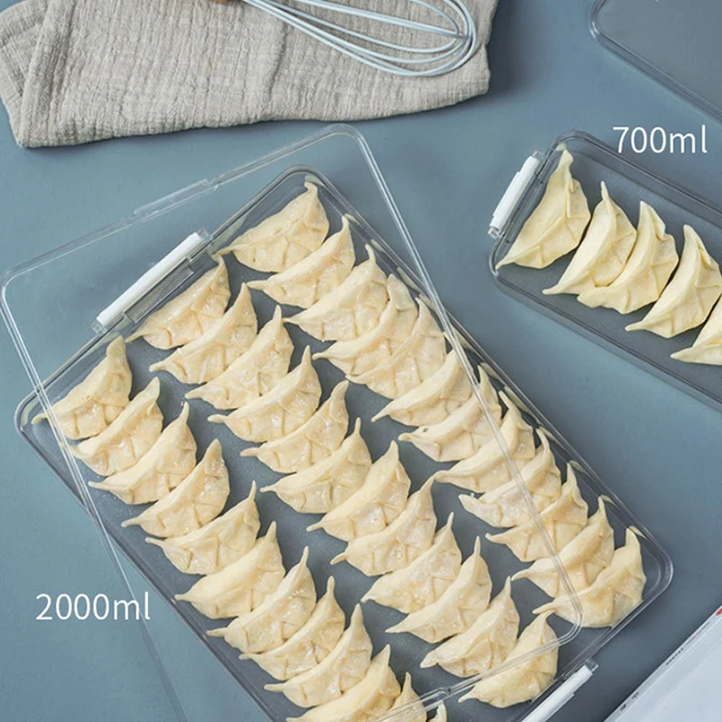 Kitchen Food Organizer Plastic Dumpling Storage Box Transparent Refrigerator Food Container Food Storage Box Egg Box