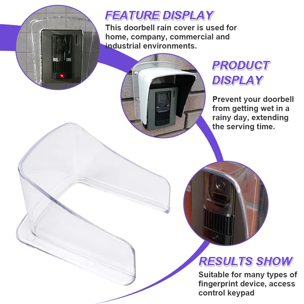 

Doorbell Rain Cover Waterproof Transparent Protective Shield for Access Control System Fingerprint Scanner Machine Keypad