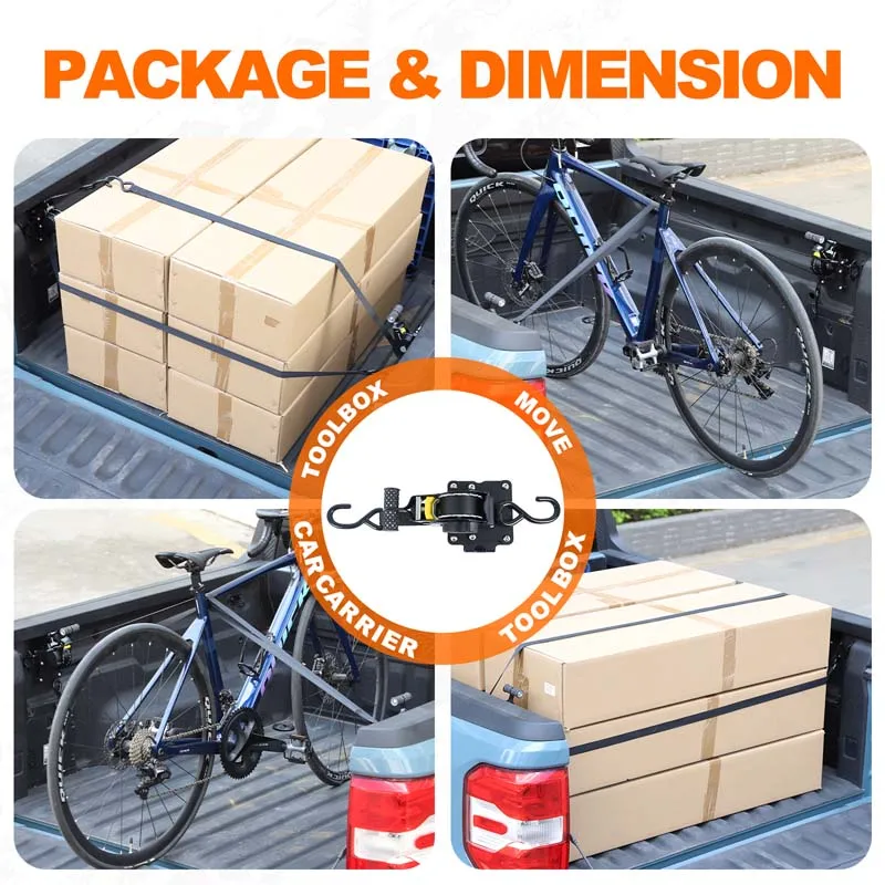 

For 22-25 Ford Maverick Carbon Steel Pickup Truck Bed Cargo Box Hook Rope Fixed Buckle Cargo Box Securing Strap Car Accessories