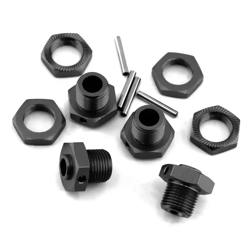 Adaptador de cubo hexagonal de rueda de Metal de 17Mm con tuerca para Arrma 1/8 3S Typhon 1/10 Big Rock V3 RC, Kit de accesorios de piezas de mejora de coche