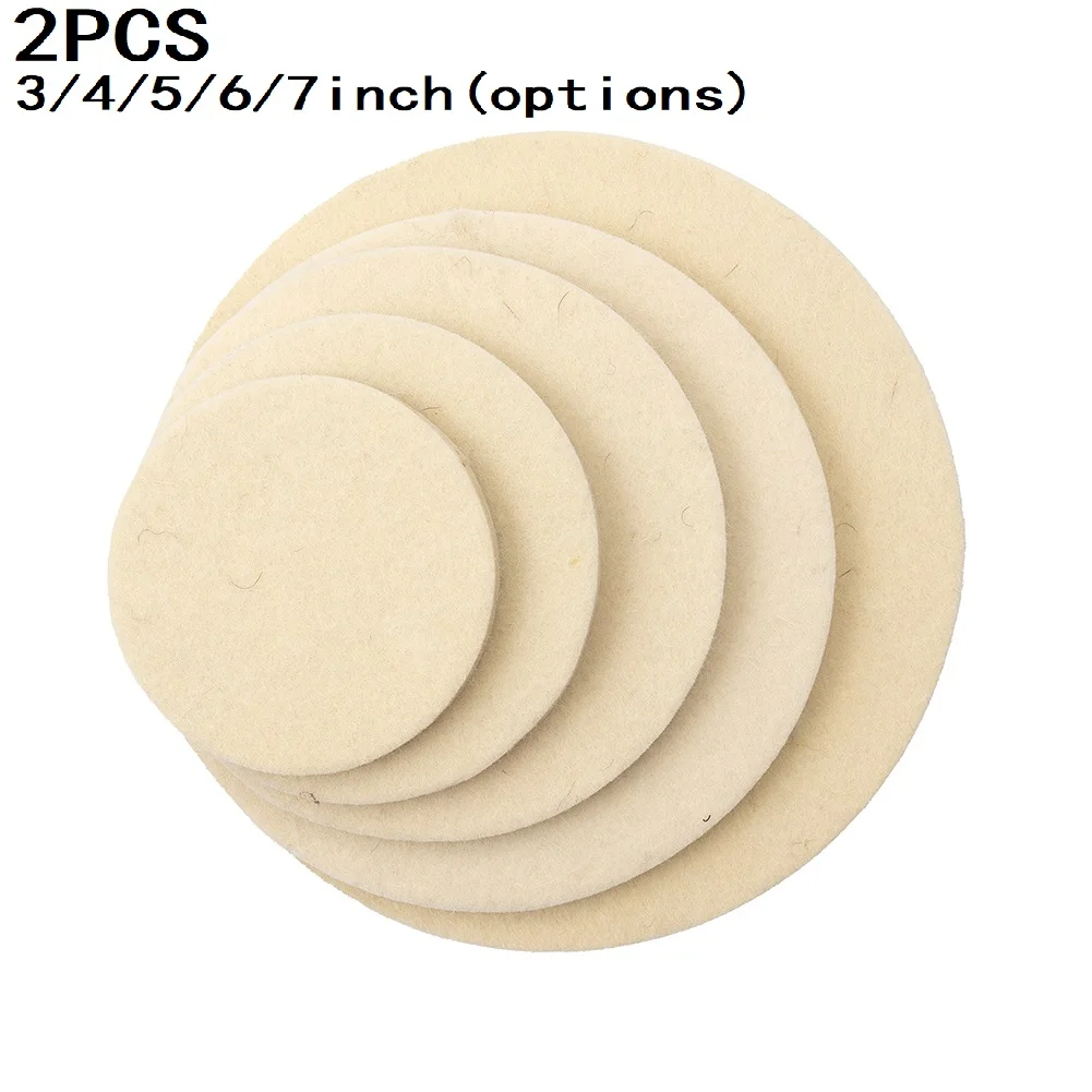 2PC Wool Felt Polishing Pads Abrasive Wheel For Glass Stainless Steel Polish Repair Scratches 3 4 5 6 7 Inch Soft Felt Discs