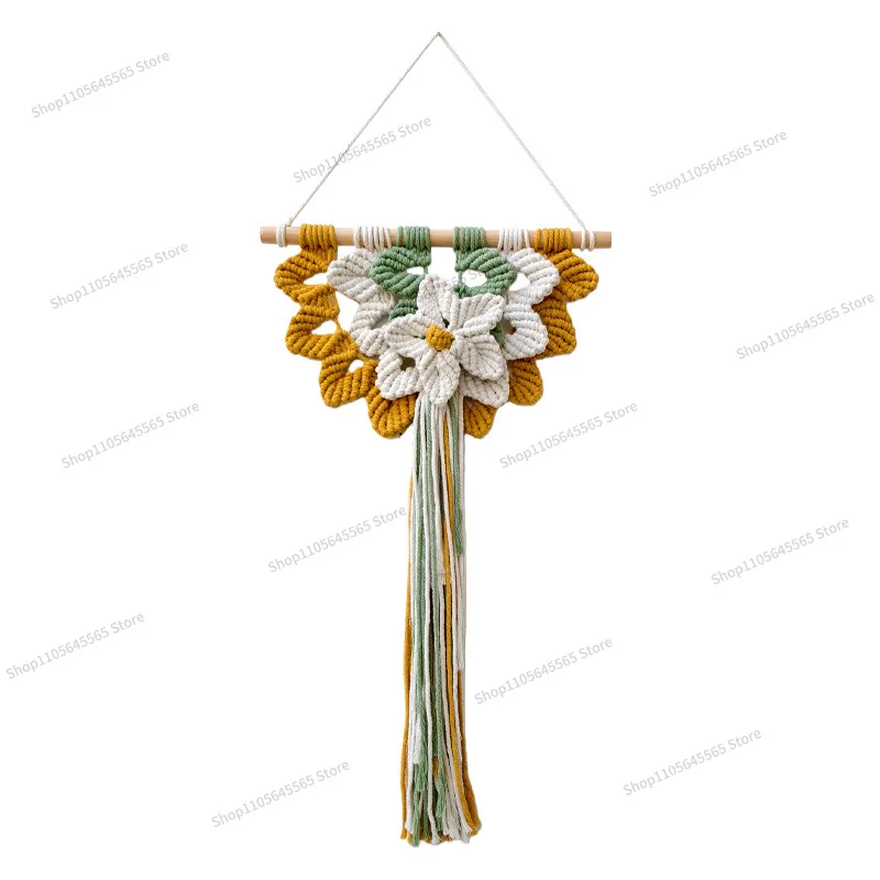 For handmade cotton rope woven shell tapestry living room bedroom wall decoration tapestry