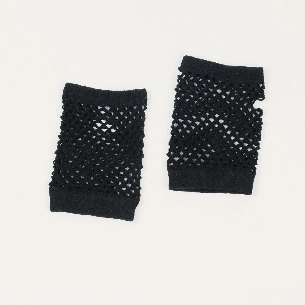 Sexy Fashion Web Design Short Fishnet Gloves Hollowed-out Elastic Punk Rock Gloves Fingerless Mesh Gloves Disguise Party