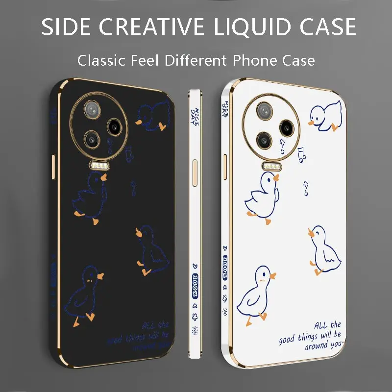 Singing Duck Luxury Plating Phone Case For Infinix Note 10 12Pro 11Pro 12VIP 30VIP 30Pro 30i 11 12 30 10Pro Hot 11Play 12 Cover