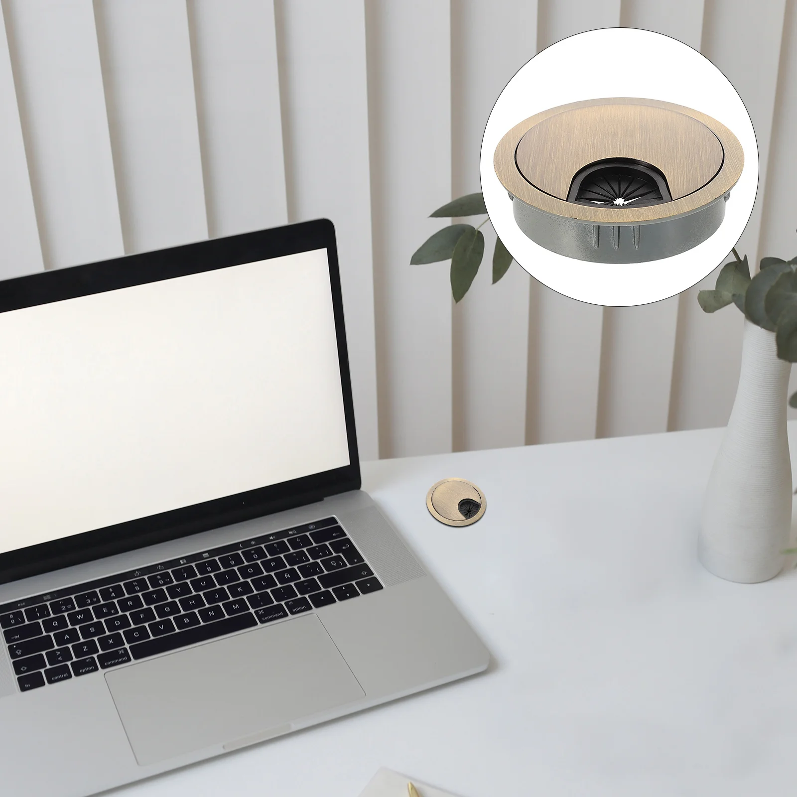 

2Pcs Round Wire Hole Cover Zinc Alloy Desk Cable Organizer Desktop Cord Grommet Cord Grommet Wire Cable Hole Cover