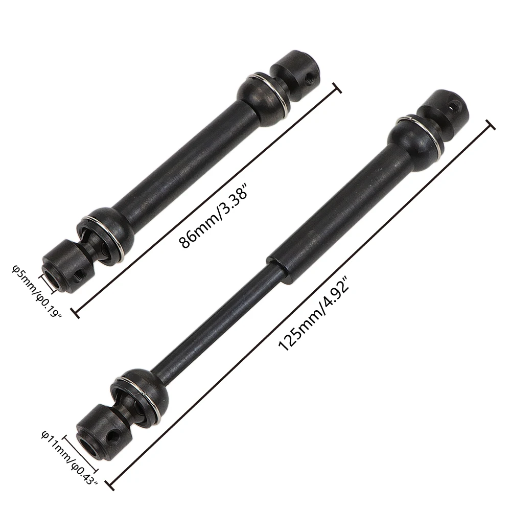 Arbre d'entraînement CVD en alliage d'aluminium, 88-113mm 112-152mm, pour voiture 1/10 RC inoler SCX10 90046, mise à niveau des pièces de saut, 2 pièces