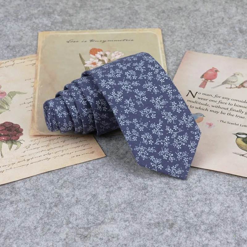 Krawatte mit Blumendruck für Männer und Frauen, schmale Krawatte für Hochzeit, lässige Herrenkrawatten, klassische Fischente, Anzüge, schmale Krawatten, Krawatte – Detail 23