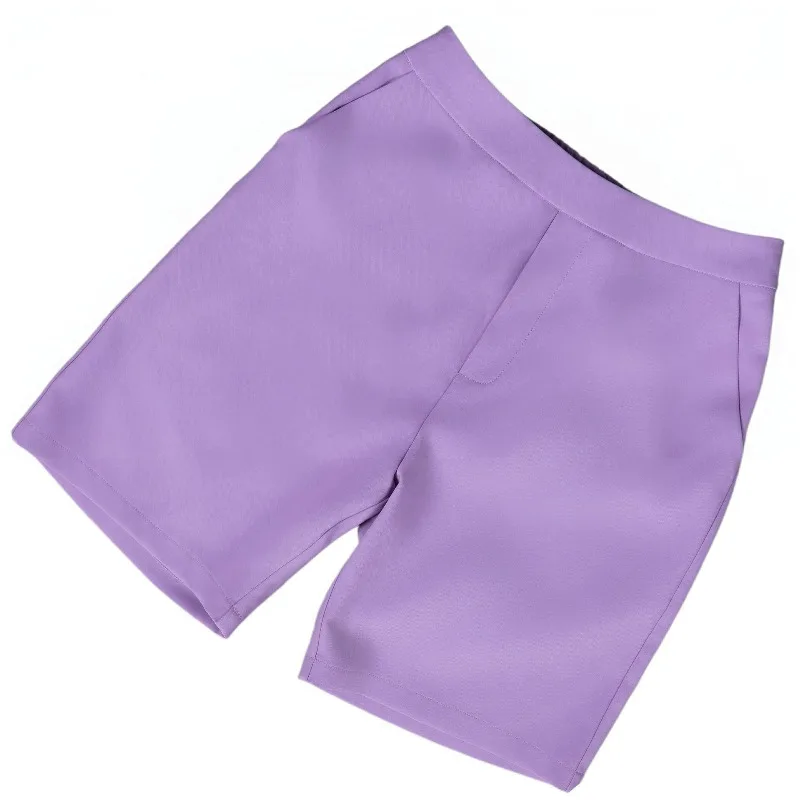 Elegant Solid Office Lady 2 Piece Set Women Casual Suits Notched Full Sleeve Single Button Blazer Coat Top + Shorts Streetwear