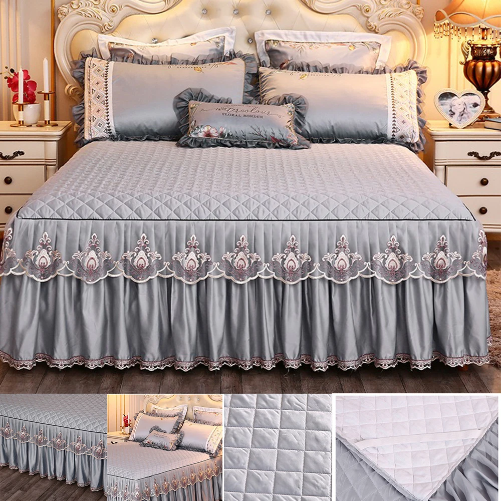 

Princess Lace Bed Cover, Bed Skirt Style, Single Piece Cotton Clip, Thickened Simmons Protective Cover, Anti Slip 1.5m/1.8m