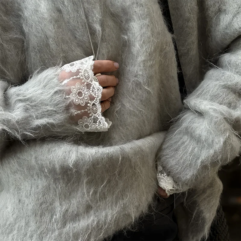 Съемные манжеты, женский свитер, искусственные рукава, вязаные крючком, кружевные манжеты с цветочным принтом, роговые манжеты, вышивка, воланы, рукава с оборками