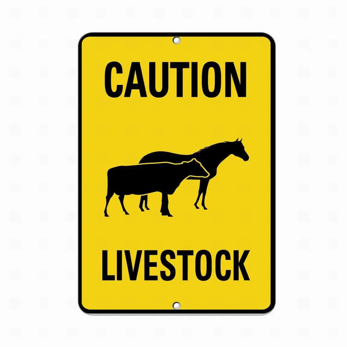 Notice Sign Danger Sign Warning Sign Livestock Caution Horse Cow Activity Sign Farm Sign General 8x12 Tin Street Outdoor Decor