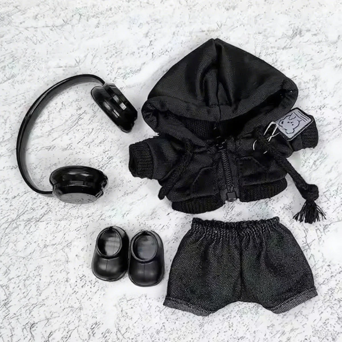 Casual Hoodie Black Suit Fashion Sweatshirt Jacket Clothes For Labubu Lovely Outfit Accessories Gifts