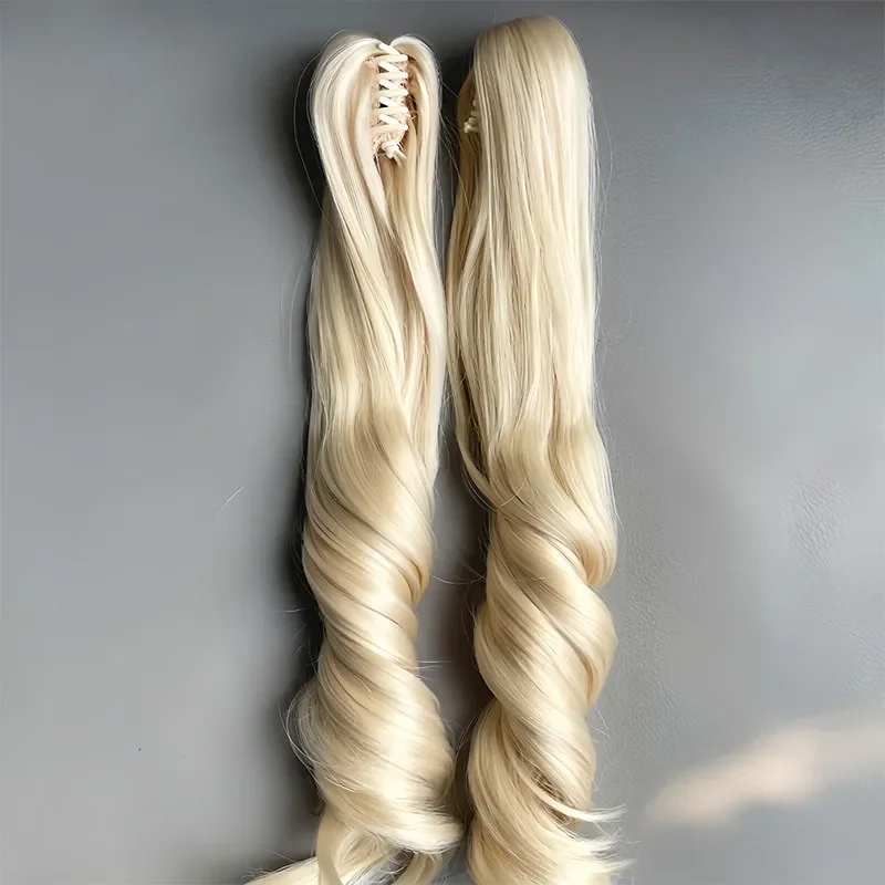 Anpassbare Gradient-Romanroll-Perücke, 25 cm, weiche Seide, abnehmbare Clip-on-Perücke, Modell für Actionfiguren, Szenendekoration, Requisiten – Detail 2