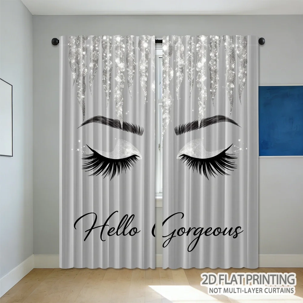 Eyelash design pattern curtains, easy to hang. Perfect for living rooms, bedrooms, offices, study rooms and kitchens