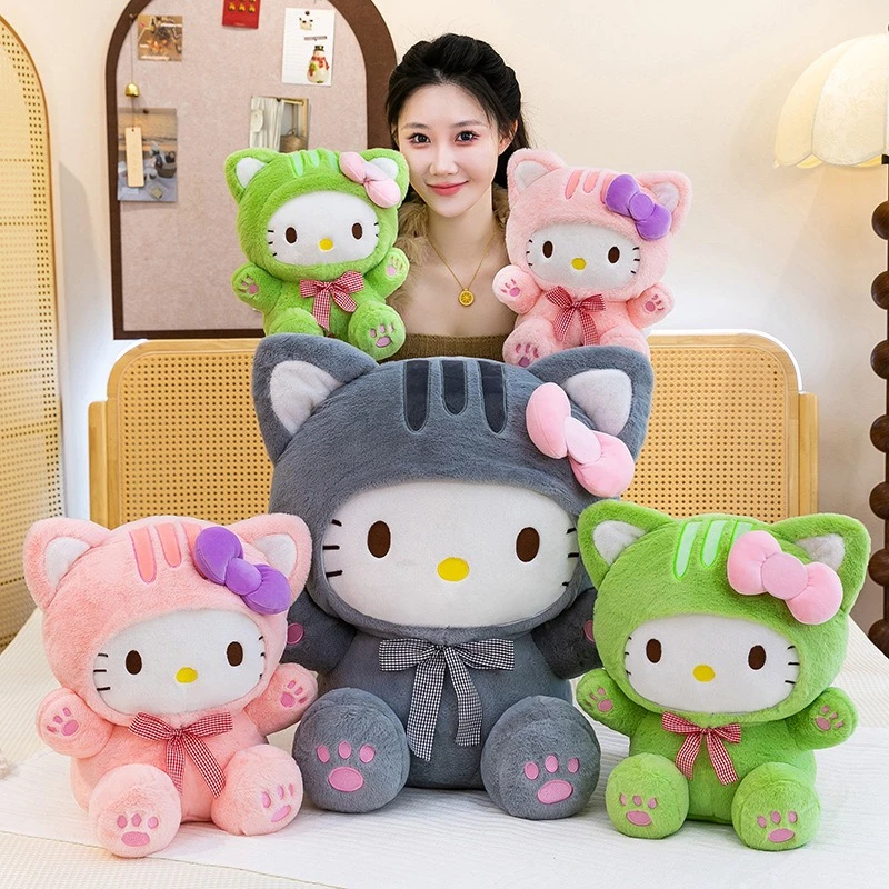 

Плюшевые игрушки Hello Kitty Sanrio 32/45/65 см, милые аниме-фигурки, мягкие куклы, подарки для детей