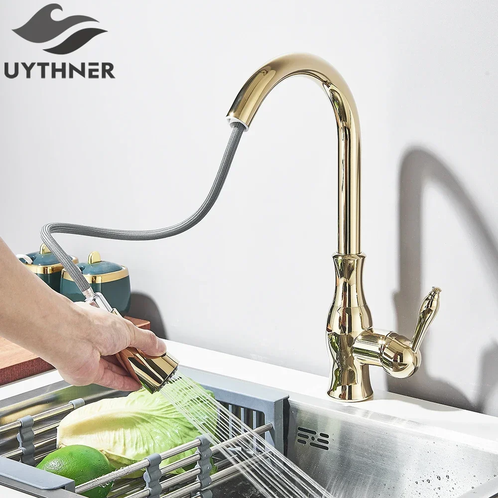 uythner-gold-polish-swivel-spout-kitchen-sink-faucet-pull-down-sprayer-fashion-design-bathroom-kitchen-hot-cold-water-mixer-tap