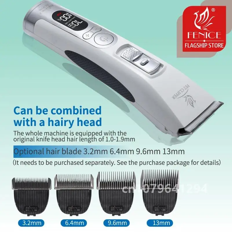 Fenice Electrical Pet Clipper Machine Dog Hair Clippers Grooming Animals Haircut Trimmer Shaver Set Pets Cordless Rechargeable