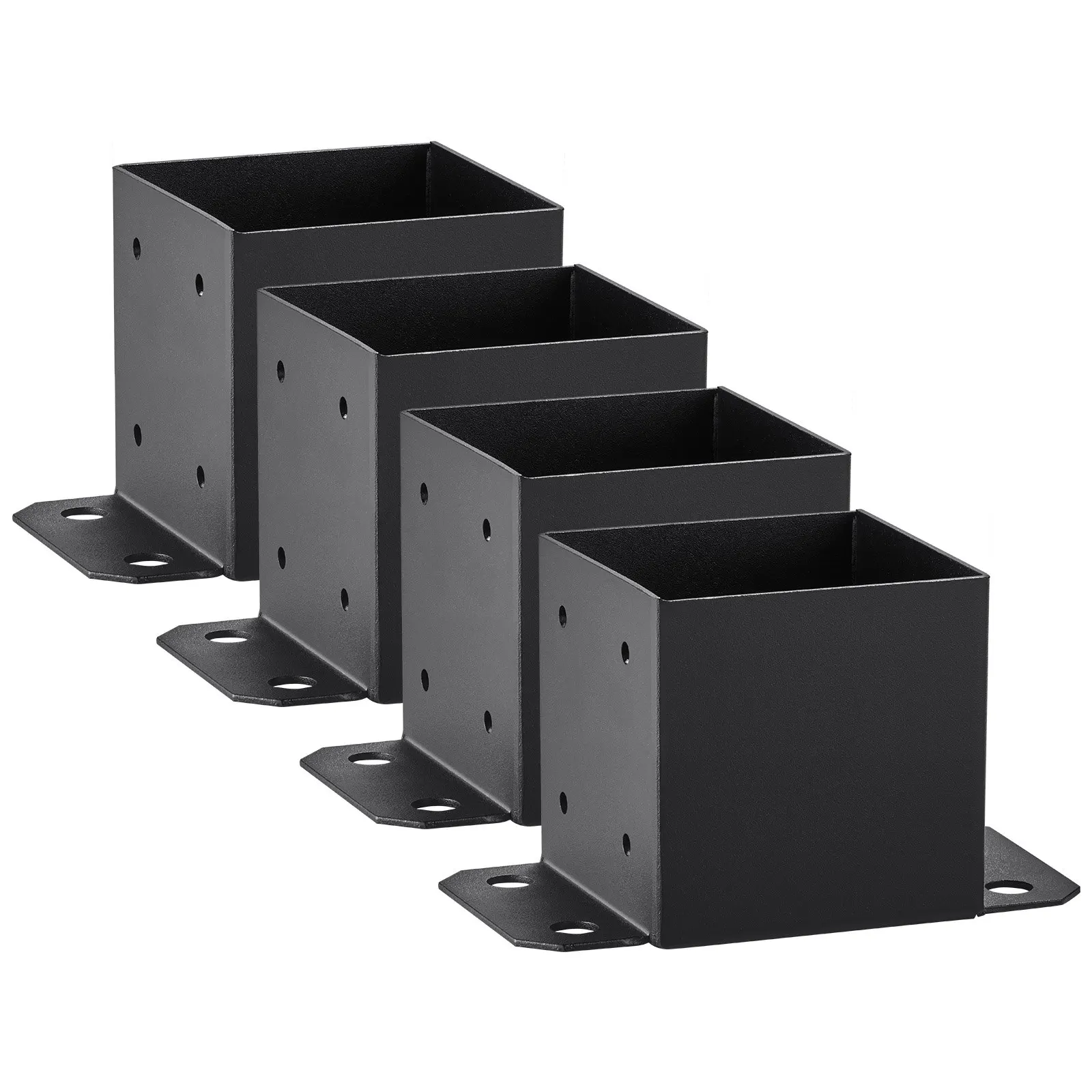 

Основания для столбов 6x6, 4 шт., внутренний размер 5.6'x5.6', кронштейны для столбов, сверхпрочные, с порошковым покрытием, матовый черный цвет, для деревянных столбов