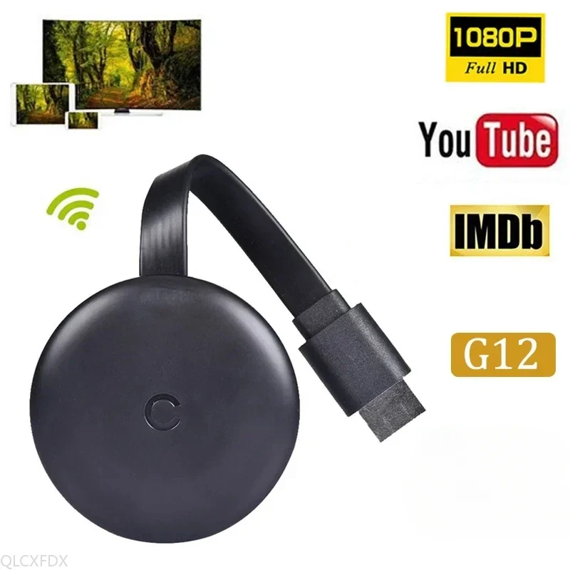 جهاز استقبال للتليفزيون G12 1080P لمشغل الوسائط المتوافق مع HDMI شاشة عرض واي فاي دونغل استقبال مشاركة النسخ المتطابق ليوتيوب