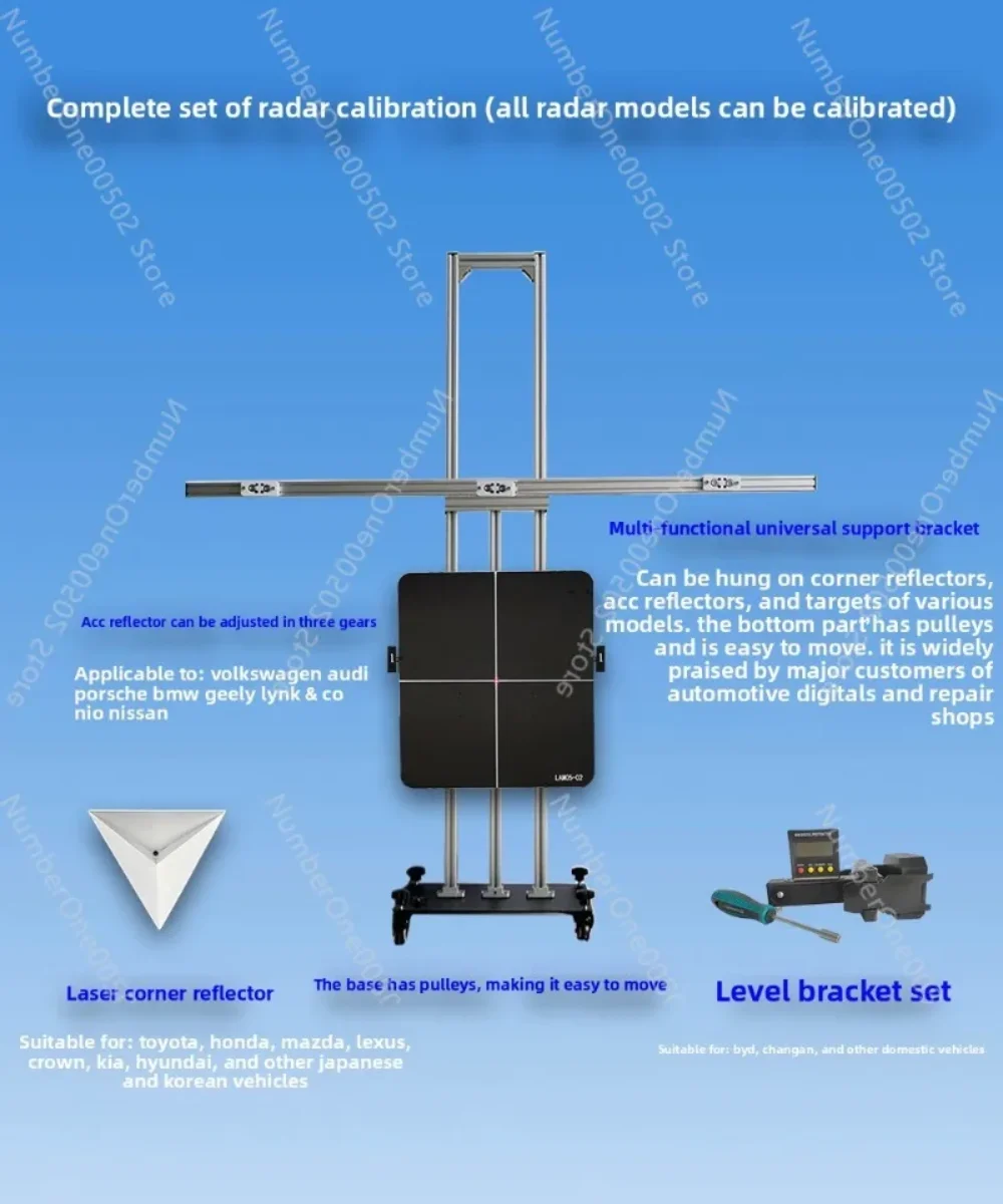 Automotive ACC Calibration Level mmWave Radar Calibrator, Laser Corner Reflector, ADAS Calibration Tool for Toyota BMW Honda VW