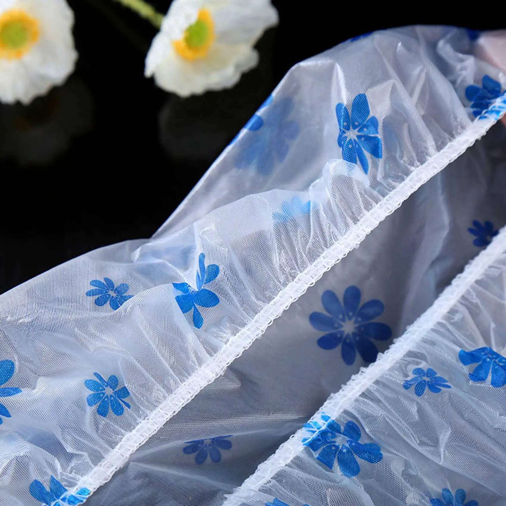 HLZS-20Pcs Waterproof Shower Cap Point Bath Hair Cover Elastic Bath Hat Bathing Cap For Women Bathroom Reusable Shower Hat