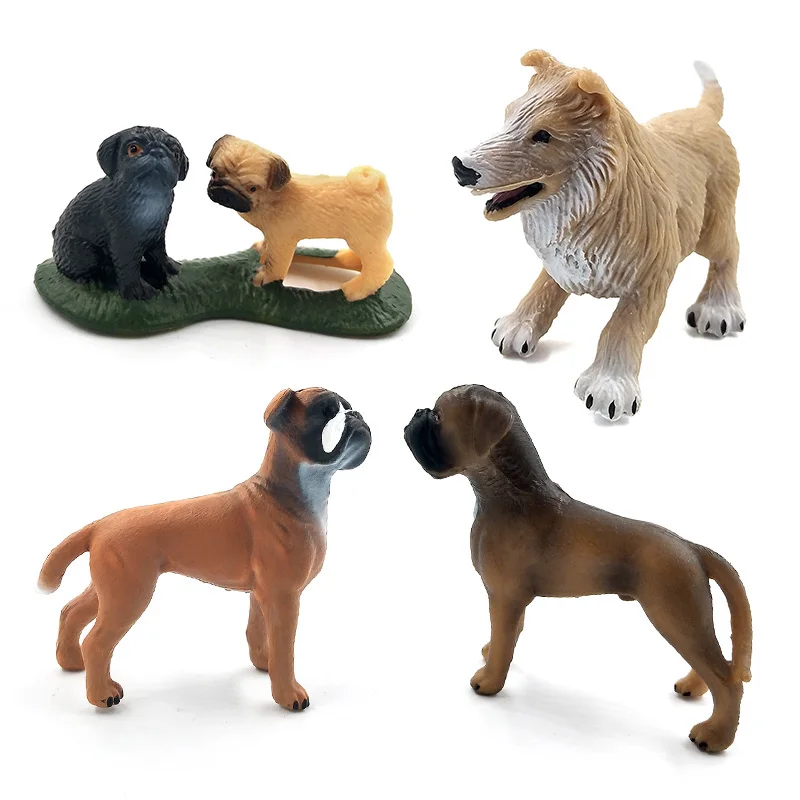 

Simulation dog animals model figurine set toys statue miniature garden home decor decoration accessories Gift For Children Kids