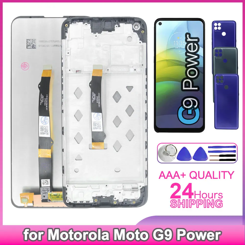 Pantalla LCD de 6.8 Pulgadas Probada para Motorola Moto G9 Power, Pantalla Táctil LCD con Digitalizador y Marco XT2091-3 XT2091-4