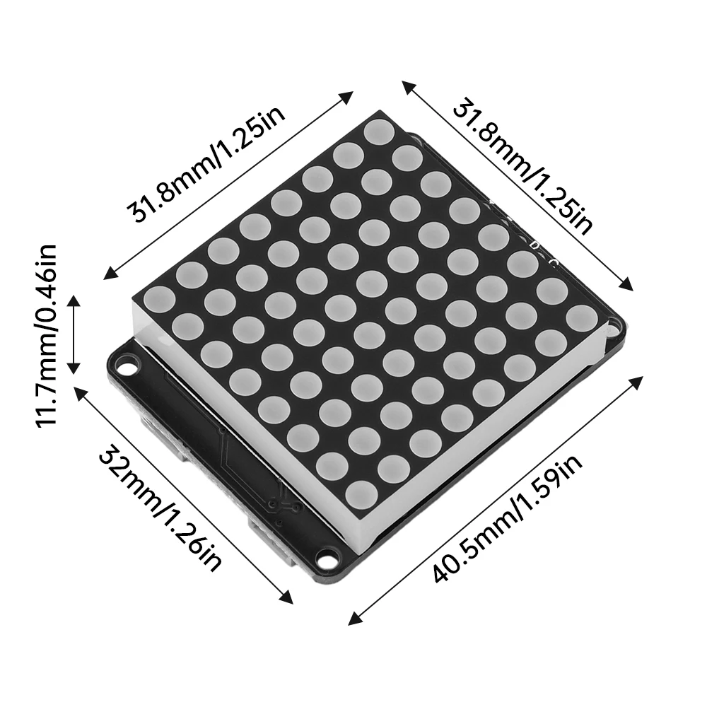 وحدة عرض مصفوفة نقطية LED ، واجهة كاثود مشتركة ، متحكم دقيق بالضوء الأحمر ، سائق Ht16K33 ، واجهة I2C ، 8X8