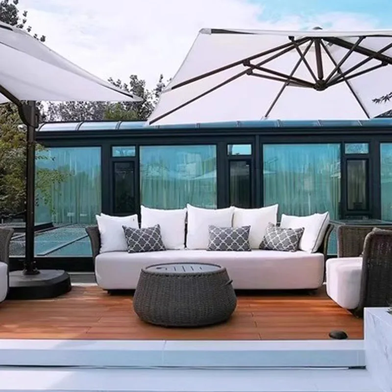 الروطان الخشب حديقة الأثاث مجموعات الشاطئ النسيج حديقة الأثاث مجموعات الفناء الخلفي المستديرة Muebles دي فناء أثاث الفناء الخارجي