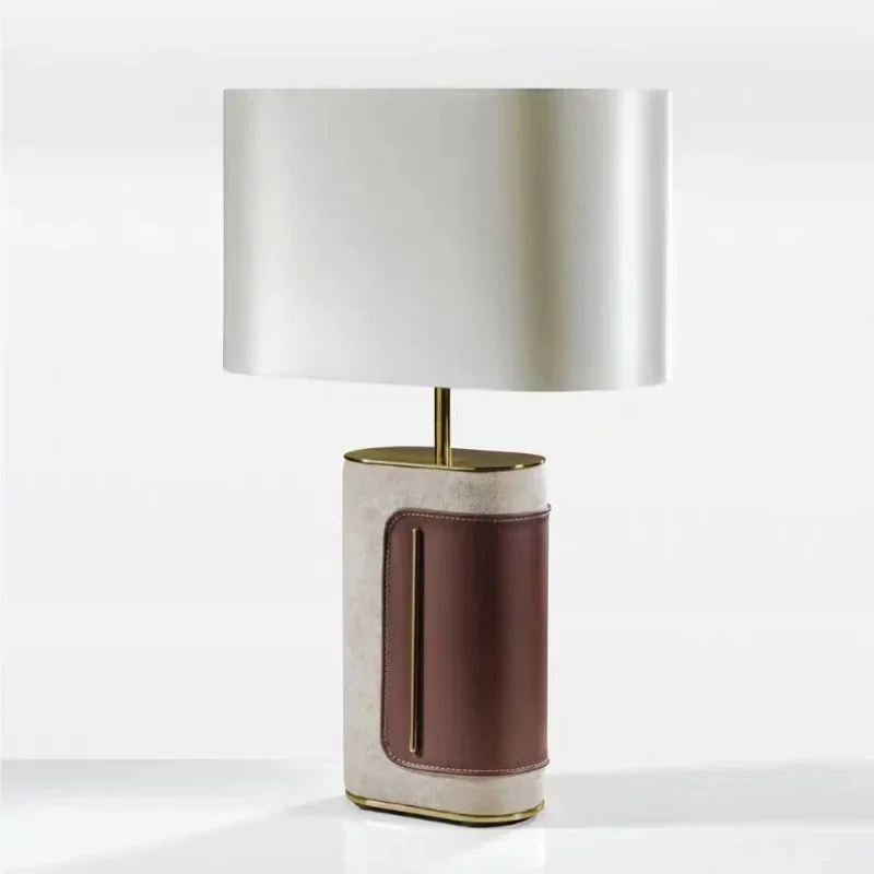 ما بعد الحداثة، إبداعي، بسيط، غرفة معيشة، جلد، مصباح مكتبي، بجانب السرير #2