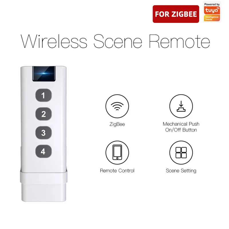 

Smart Home Automation Portable Smart Life 4 Gang Tuya Works With Tuya Zigbee Gateway Zigbee Wireless Scene Switch