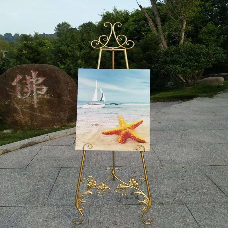European Iron Advertising Easel Iron Oil Easel Store Name Signboard Display Rack Poster Board In Stock