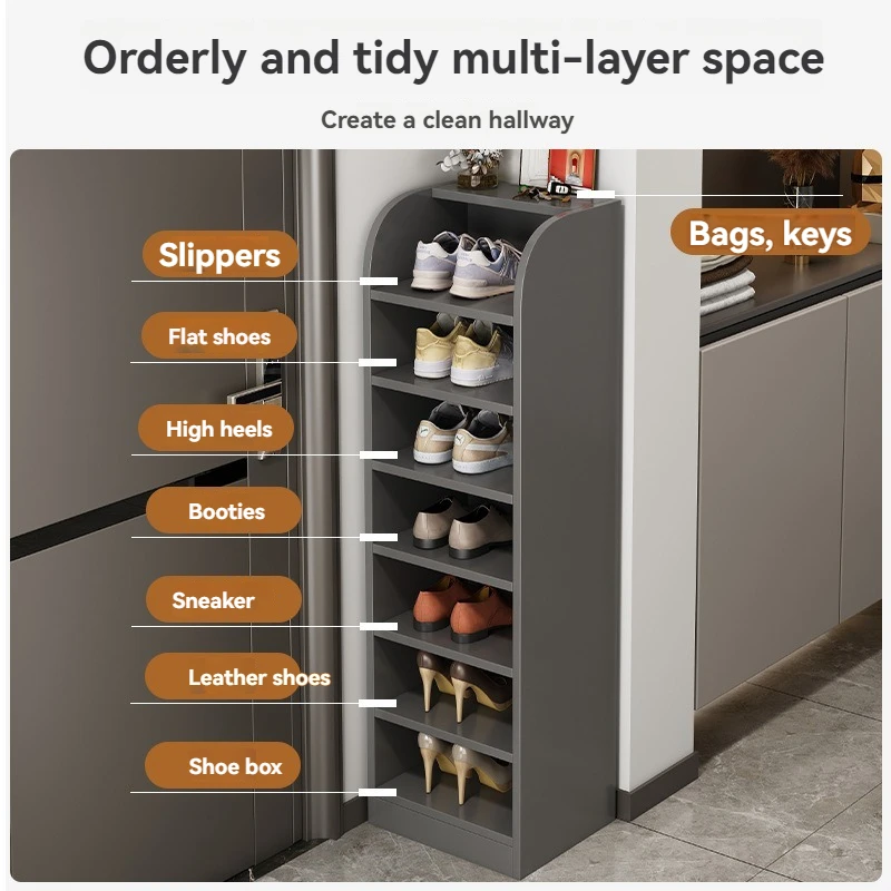 خزانة أحذية، استخدام منزلي بسيط، رف تخزين متعدد المستويات عند المدخل، مثبت على الحائط، متعدد الأغراض، رف أحذية صغير