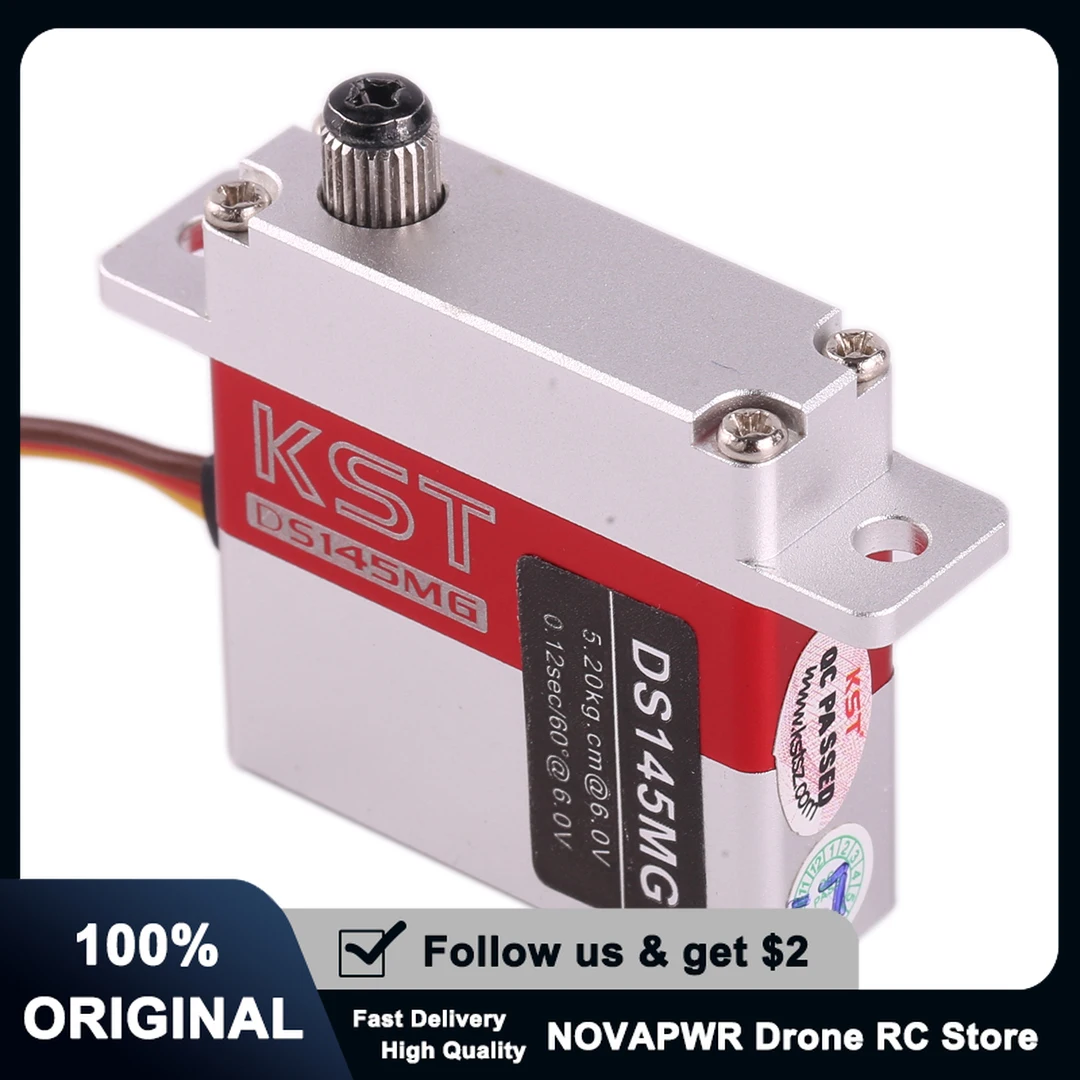 

KST DS145MG Micro Digital HV Servo CNC Metal Gear 5,5 кг для соревновательных планеров/дронов FPV (22x11x24 мм, 6-8,4 В)