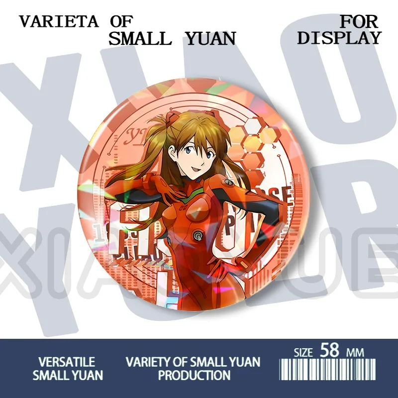 Asuka Langley Soryu Ayanami Rei Badge Anime Peripheral Cartoon Cute Brooch Japanese Kawai Collection Goods Gift for Friends