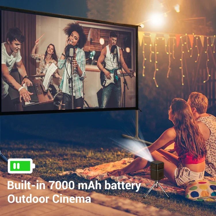 Newest D042 Portable 4K Android Proyector Home Theater With HIFI Speaker Mode LED Mini DLP Wireless Beamer Projectors factory