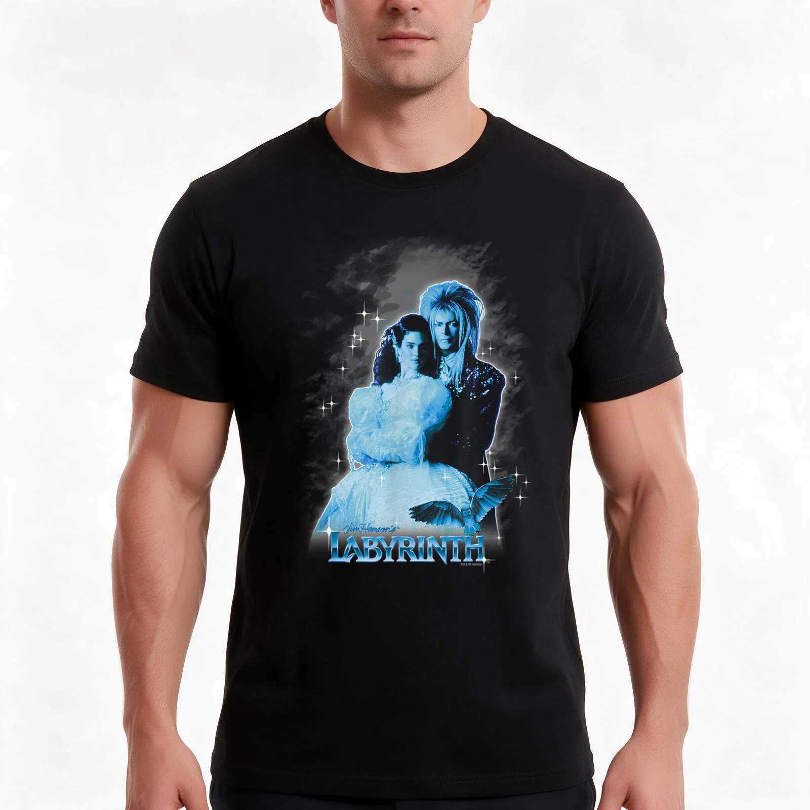 Labyrinth Peach Dreams T-Shirt, Summer Casual Cotton Tee, Oversized Streetwear Tops, Vintage Graphic Print, Unisex Men Women