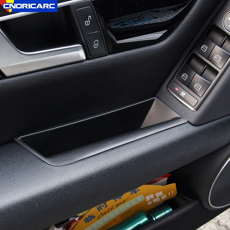 

Car Door Armrest Storage Box Cover Container Holder For Mercedes Benz C Class W204 2007-2014 Auto Stickers Interior Accessories