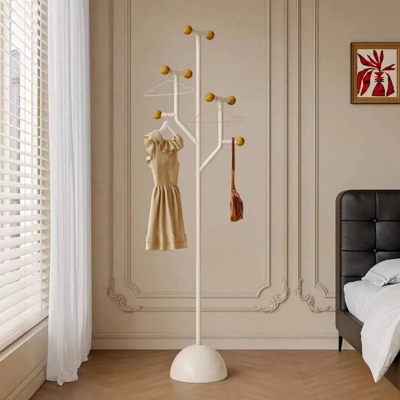 

Cream Simple Coat Rack Metal Modern Storage Creative Art Space Saving Coat Racks Lounge Open Indoor Porte Manteau Furniture