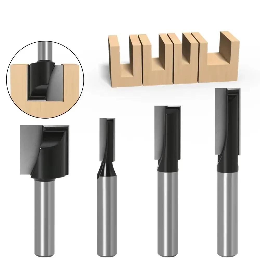 1PC 8MM Shank Milling Cutter Wood Carving Cleaning Bottom Engraving Bit Solid Carbide Router Bit Woodworking Tools Wood Endmill