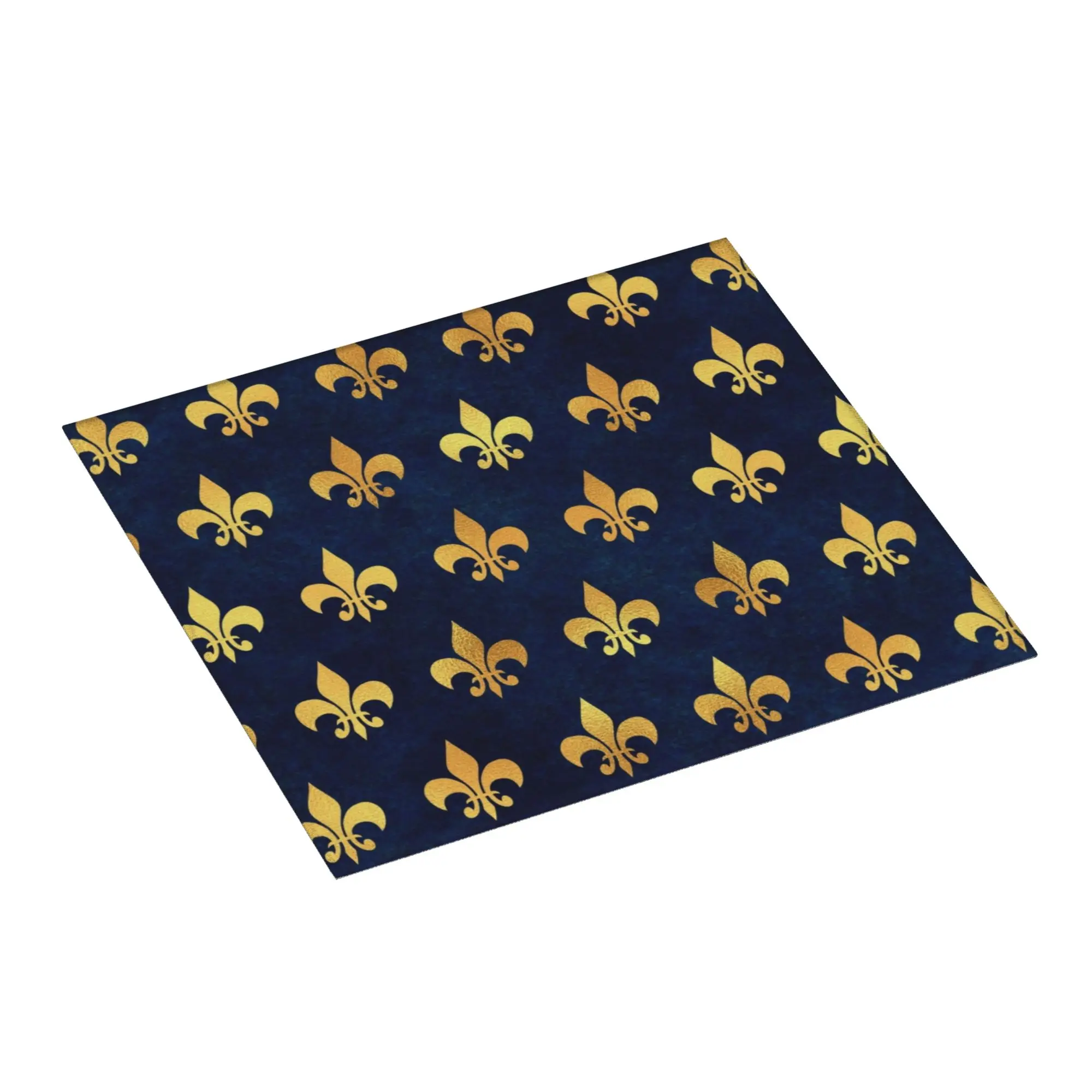 Drying Mat For Kitchen Royal Gold Blue Grunge Fleur De Lis Water Absorbent Lily Flower On Slip Kitchen Counter Protector Mat