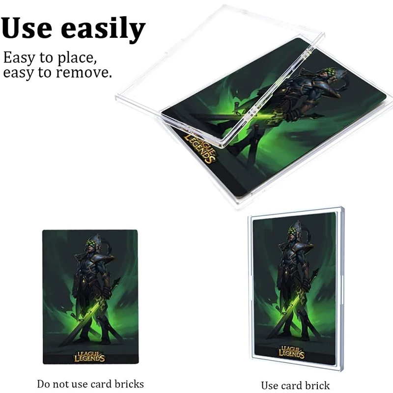 10Pcs/Pack Transparent Acrylic Card Holder Trading Card Protective Shell Storage Case for Yugioh Pokemon TCG Sport Card