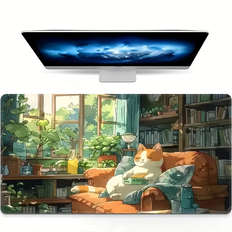 

Study Room Cat Mouse Pad Game, Computer Keyboard Table Pad, Anti-slip Rubber Bottom, Suitable for Gaming, Home, Office Use