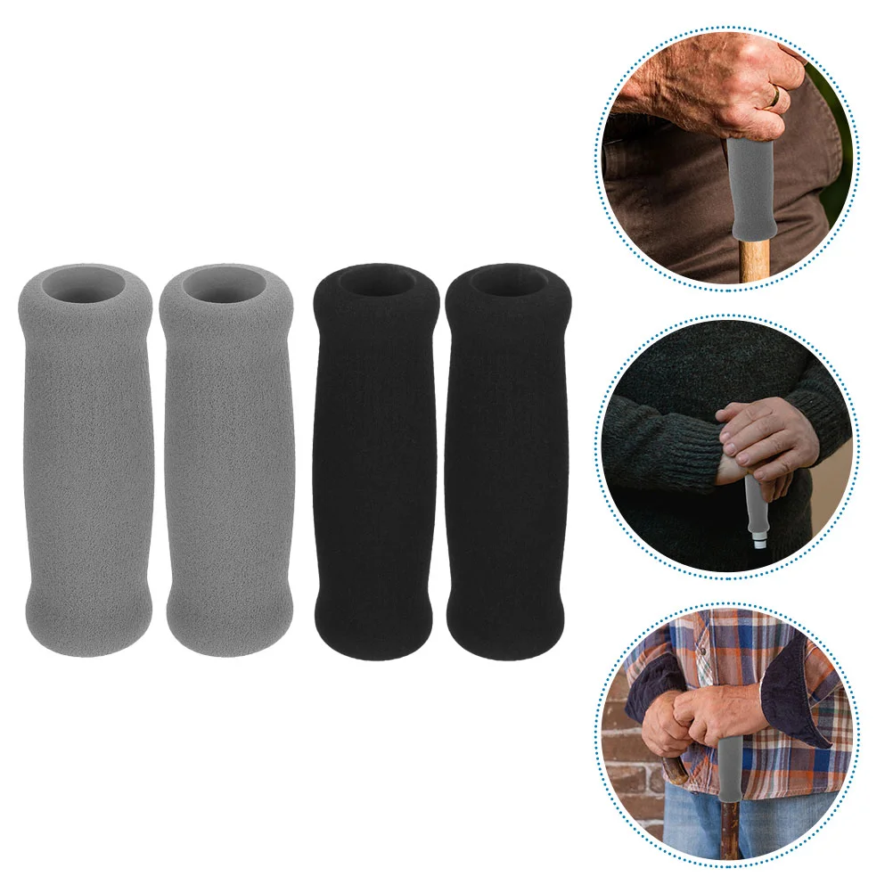 4 Pcs Walking Aid Handle Cover Elderly Chair Grips Reusable Crutch Cane Seniors Handles Wraps Thicken Accessories Walker