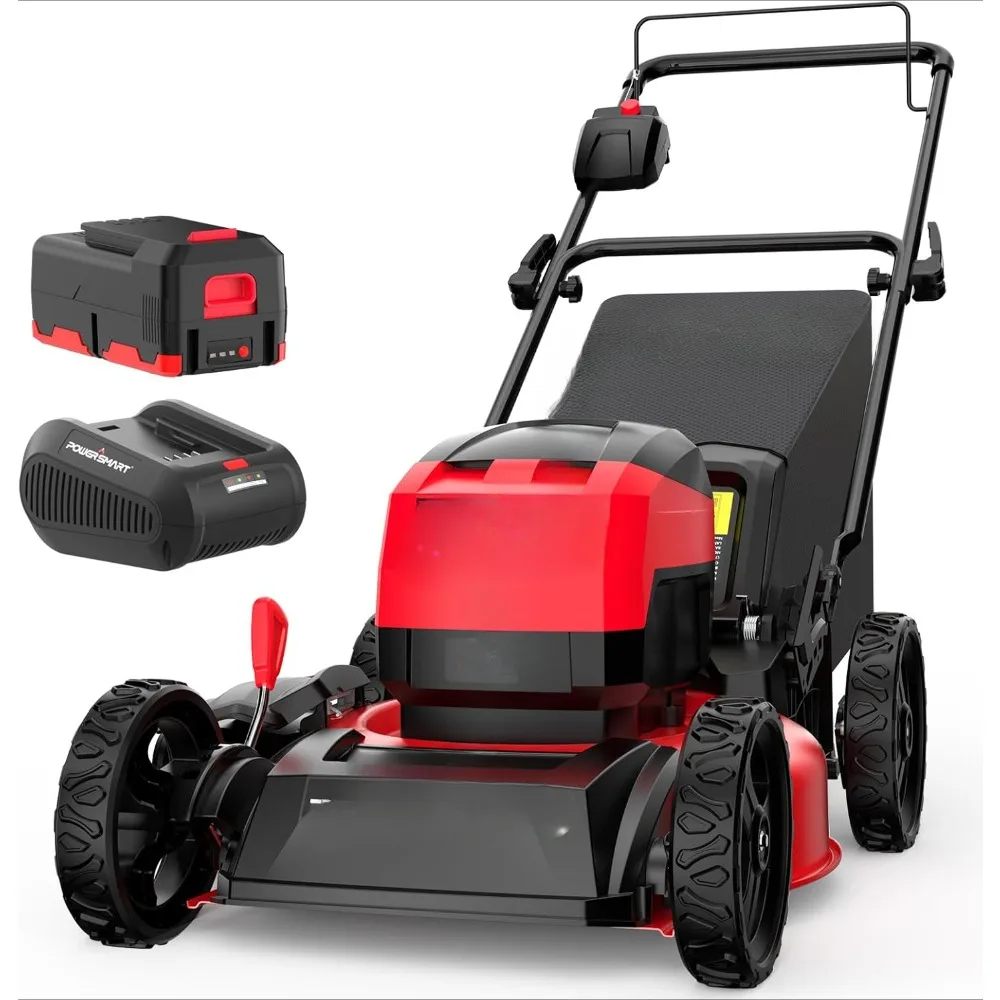 

Cordless Lawn Mower, 3-in-1 Brushless Push Lawn Mower with 4.0Ah Battery & Charge