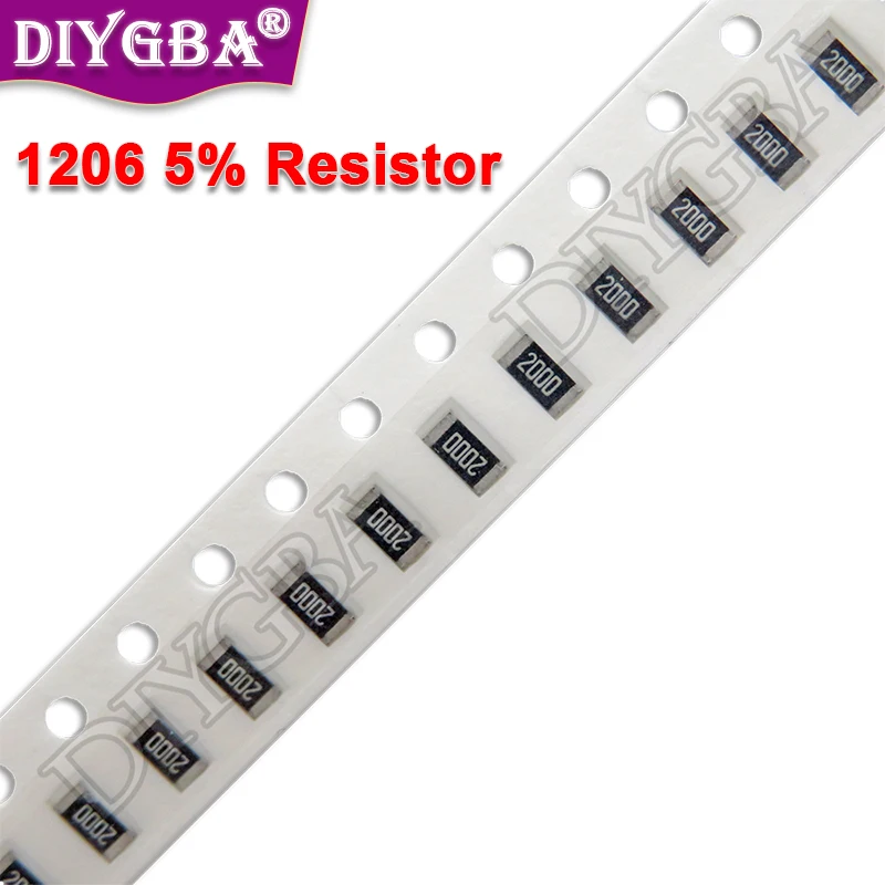 5000PCS 1206 Resistor SMD 1/2W 0 1 10 100 150 220 330 Ohm 1K 2.2K 10K 100K 0R 1R 10R 100R 150R 220R 330R Ohm 0R ~ 10M 5%