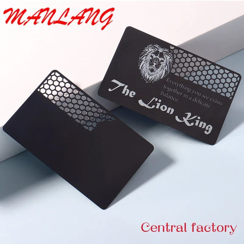 Custom  Stainls steel Custo etal Busins Car Laser Cut Preiu Custo ebers Bla etal Busins Card u