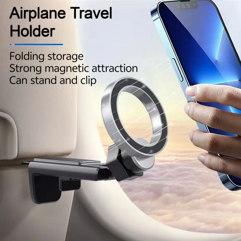 

Magnetic Phone Holder Desktop Clip Universal Foldable 360 Rotation Travel Airplane Portable Desk Phone Mount Stand for Iphone 16