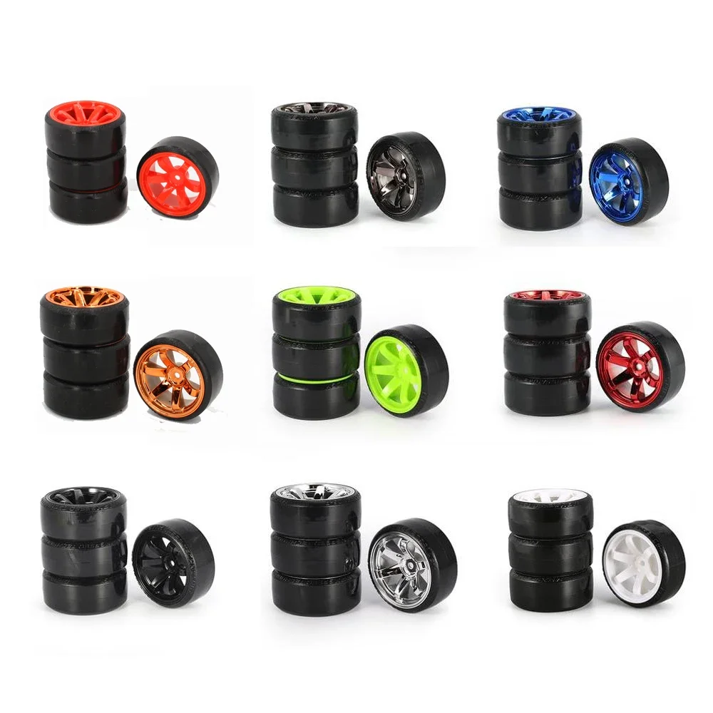 4Pcs RC Drift car wheels Tire Set Hard Tyre Set Hard Plastic For Kyosho MST Yokomo 3Racing HSP Tamiya DS5 Drifting RC USUKANI